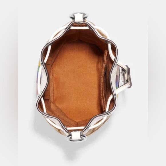 Authentic COACH Signatu jacquard/refined leather rainbow logo drawstrings Crosby - Picture 13 of 13